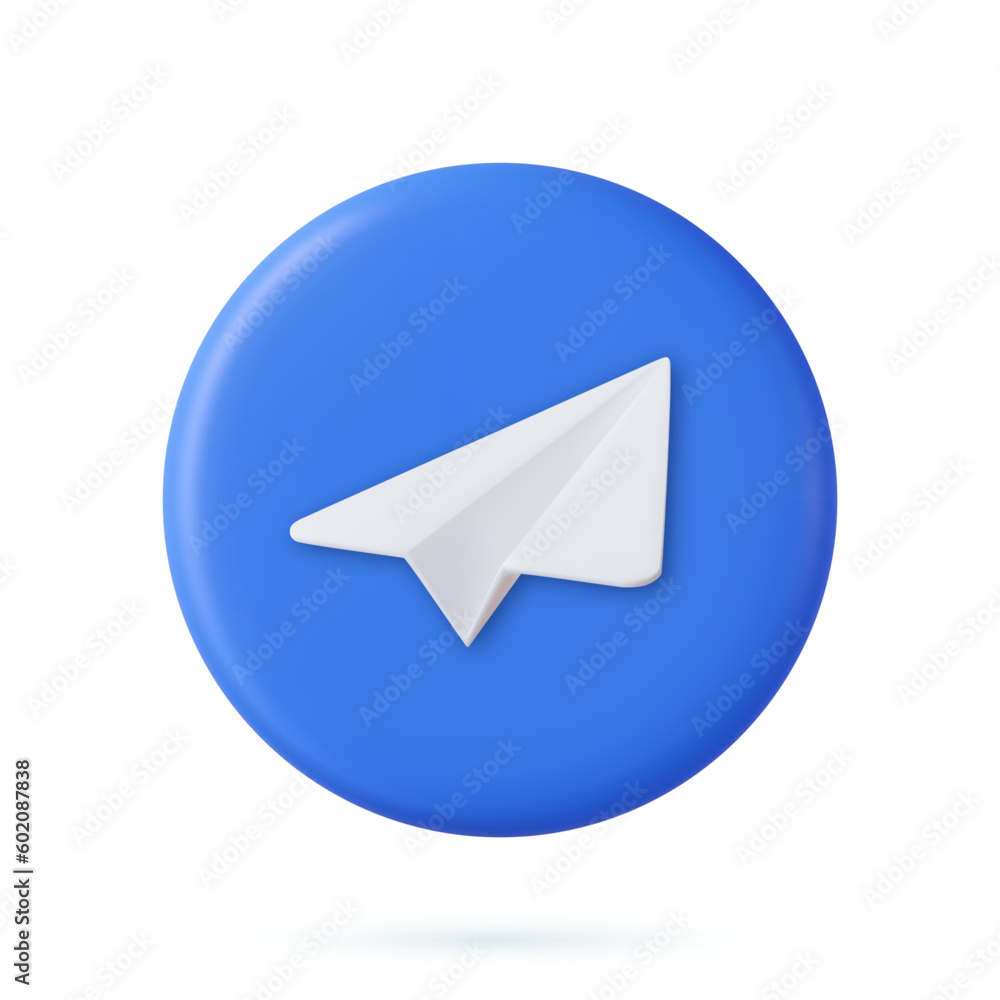 3d Telegram app icon symbols. 3d Telegram app icon symbols.