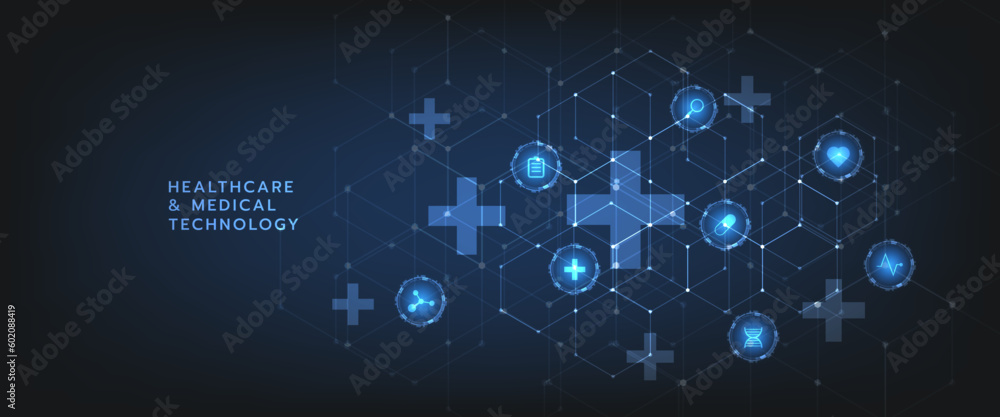Healthcare and medical icon pattern innovation digital technology technology background. Medical, science and technology concepts. Abstract futuristic design. Vector illustration. Healthcare and medical icon pattern innovation digital technology technology background. Medical, science and technology concepts. Abstract futuristic design. Vector illustration.