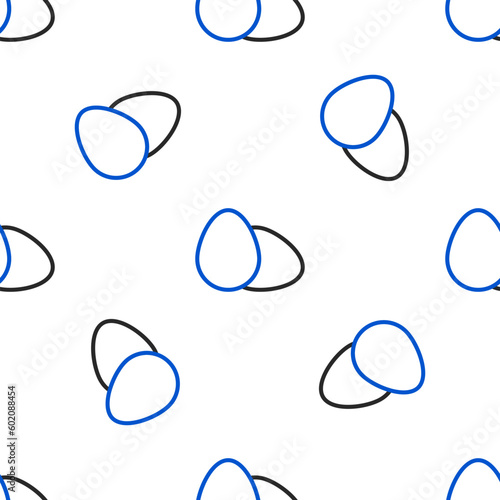 Line Chicken egg icon isolated seamless pattern on white background. Colorful outline concept. Vector