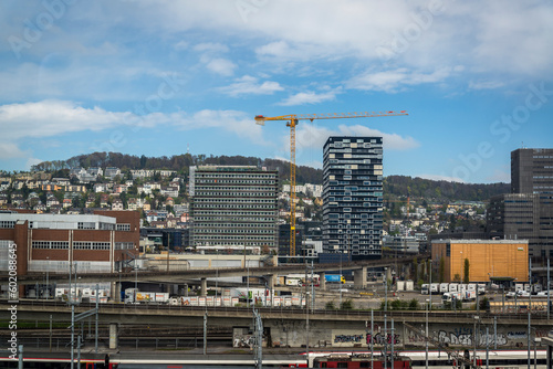 Industrial cityscape, Zurich, Switzerland
