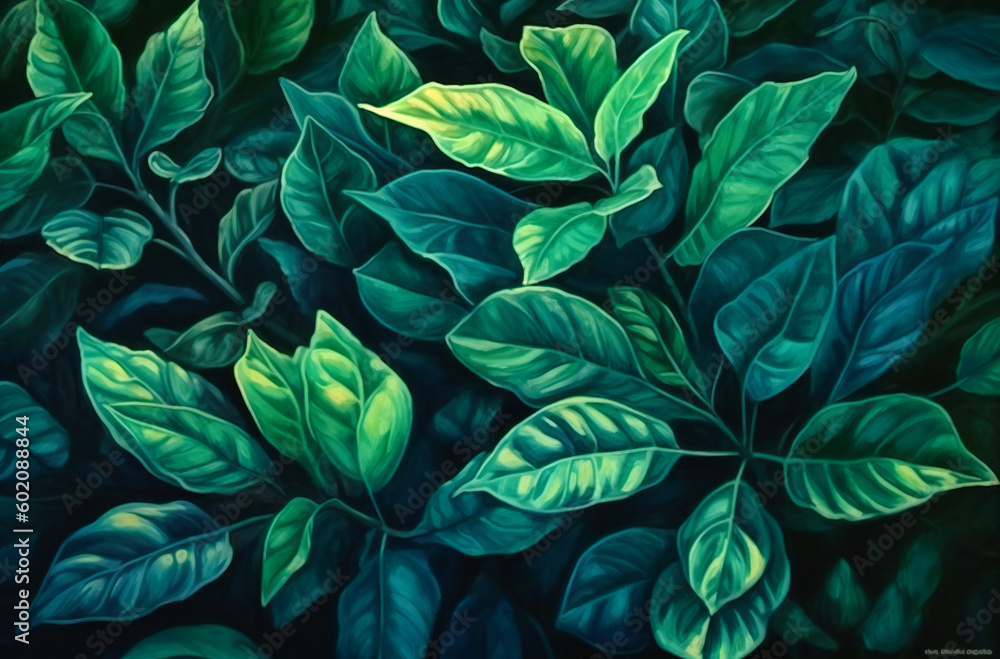 green background and green leaves green background and green leaves