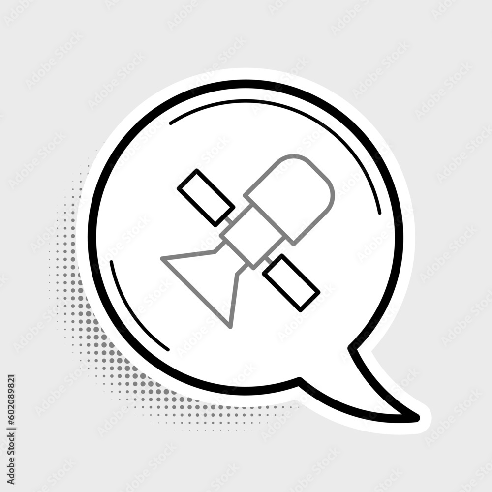 Line Satellite icon isolated on grey background. Colorful outline concept. Vector Line Satellite icon isolated on grey background. Colorful outline concept. Vector