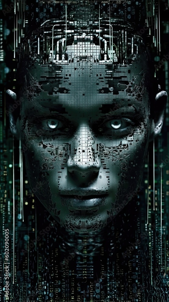 Artistic and technological concept of alien wallpaper. Generative AI Artistic and technological concept of alien wallpaper. Generative AI