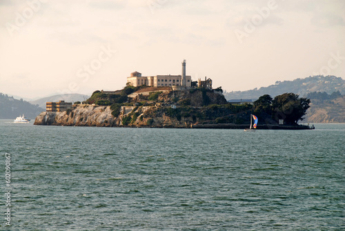 Alcatraz island with prison in the San Francisco Bay