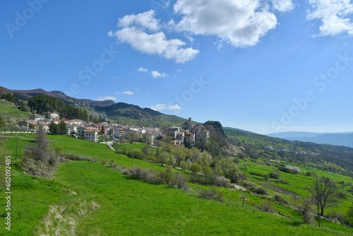 The countryside of Pietransieri  a small village in the mountains of Abruzzo  central Italy.