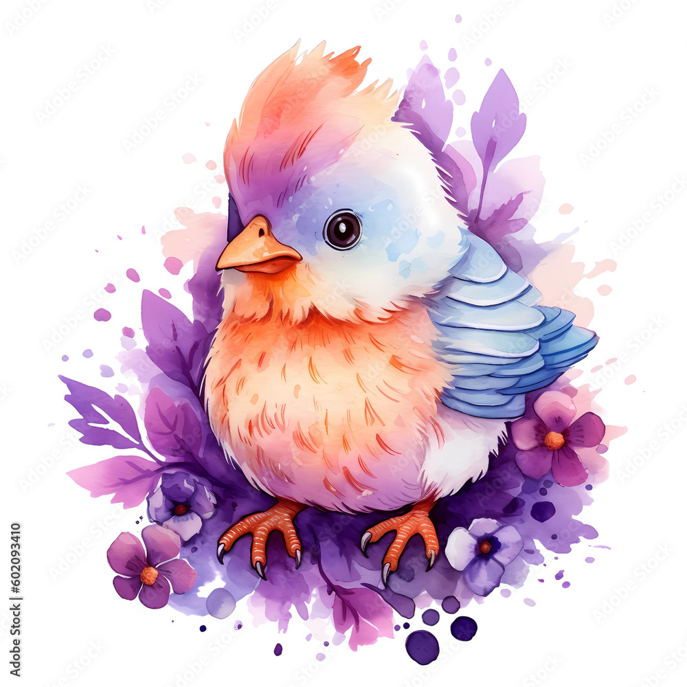 Cute chick watercolour png