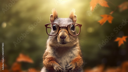 Specs Squirrel: A Furry Fashion Icon. Generative AI
