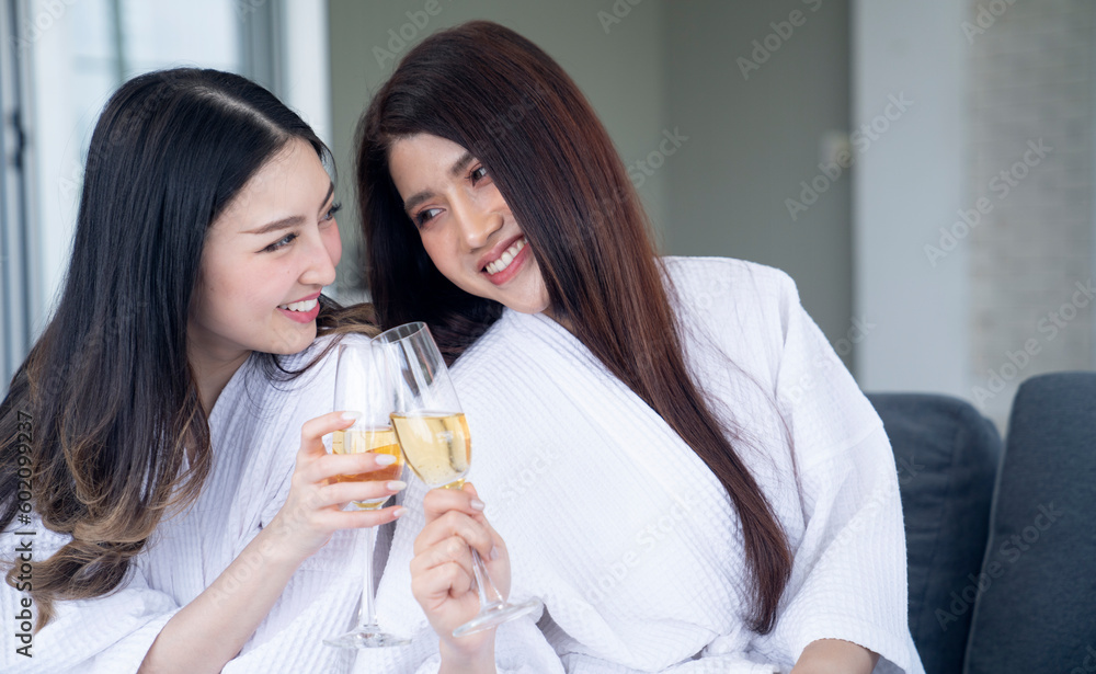 asian female couple at bedroom asian female couple at bedroom