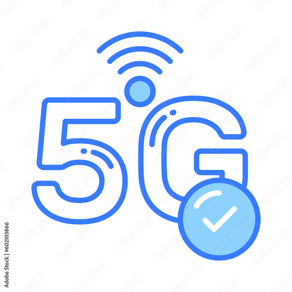 Creatively designed 5G network signals location icon in trendy style, 5G technology vector