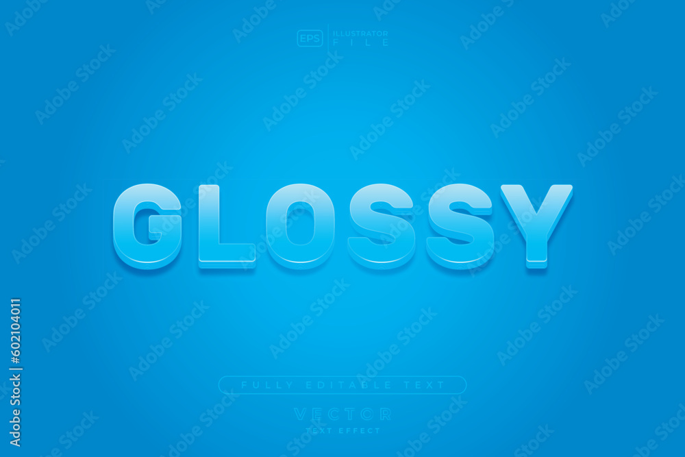 Glossy Text Effect Vector File format Design.