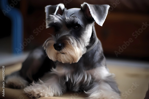 Miniature Schnauzer - Originating from Germany, this breed is known for its distinctive mustache and beard and its feisty, affectionate personality (Generative AI)