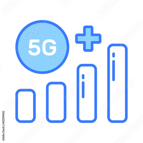 Beautifully designed vector of 5G technology signals in trendy style, premium icon photo