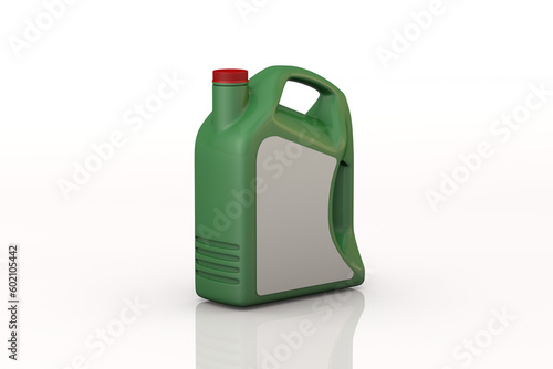 Green motor oil bottle photo