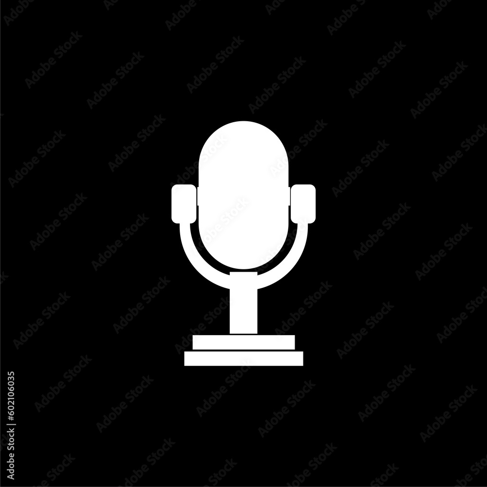 Microphone icon isolated on black background. Microphone icon isolated on black background.