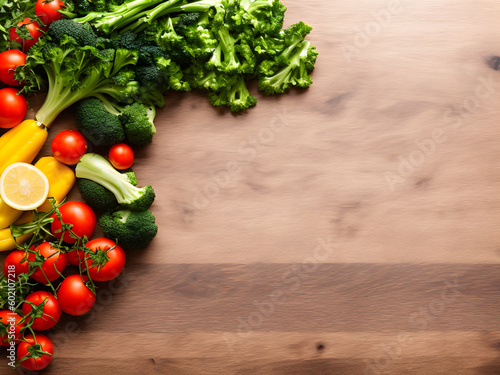 Background or frame image created by placing various vegetables 56