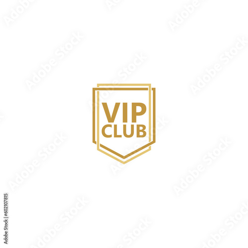VIP club logo design, luxury elegant badge isolated on white background
