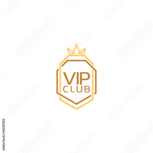 VIP club logo design, luxury elegant badge isolated on white background