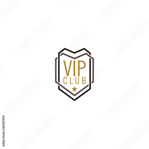 VIP club logo design, luxury elegant badge isolated on white background