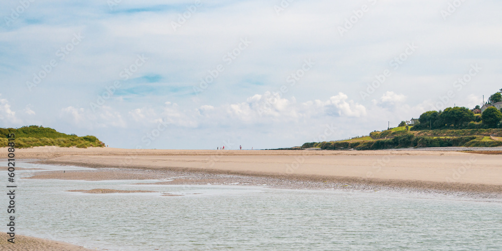 Sandy Irish beach on a summer day. Sea, landscape of Ireland.