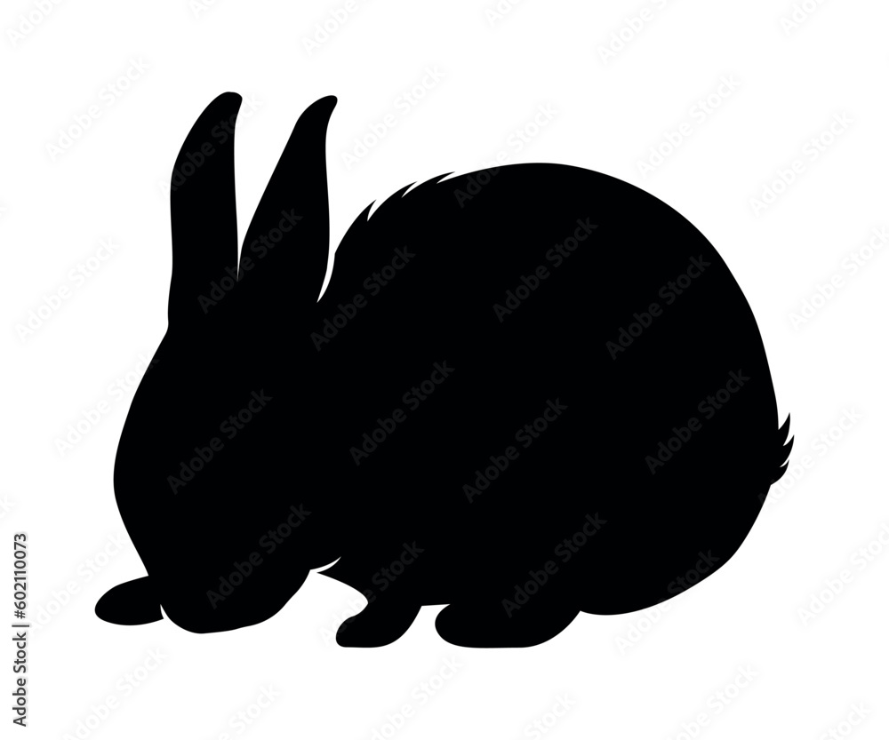 Rabbit silhouette in vector. Easter bunny. Can be used as a stencil or template for festive decorations, postcards, shop windows, logos. Rabbit silhouette in vector. Easter bunny. Can be used as a stencil or template for festive decorations, postcards, shop windows, logos.