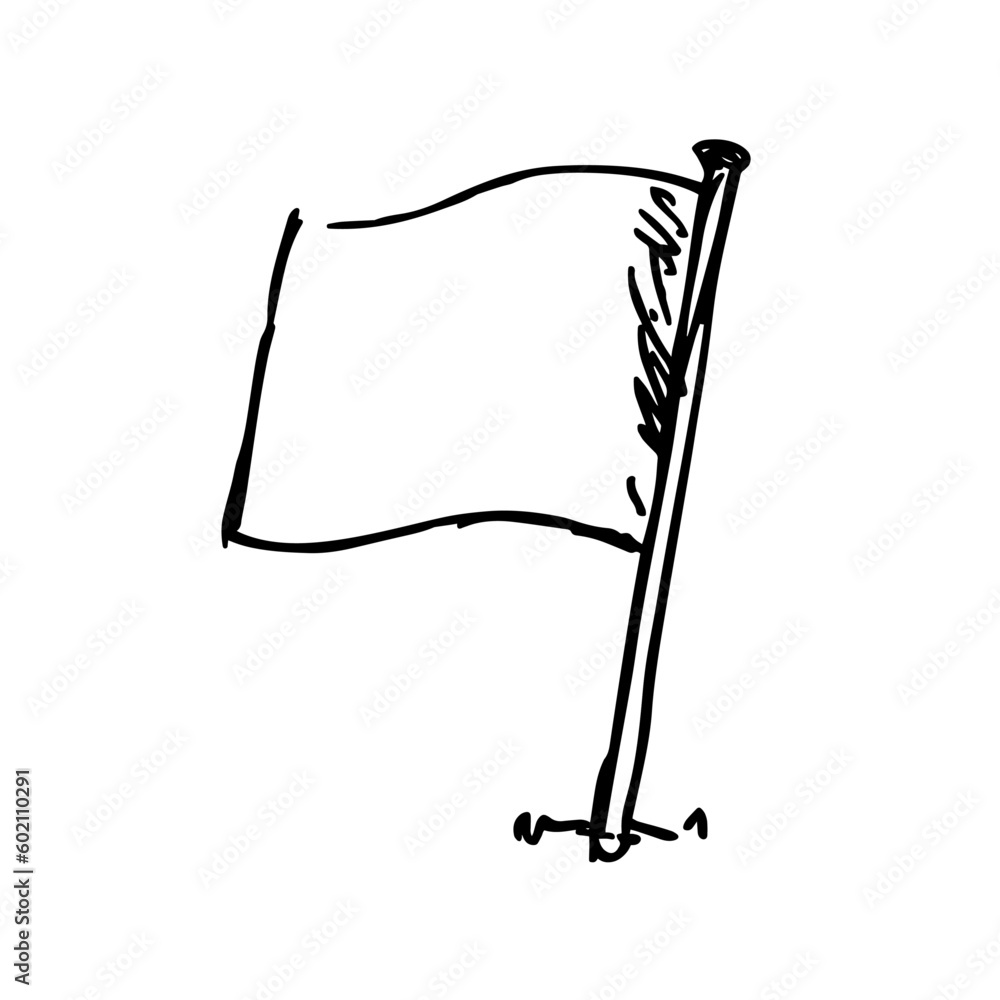 black and white flag white and black doodle hand drawn web and design icon vector illustration black and white flag white and black doodle hand drawn web and design icon vector illustration