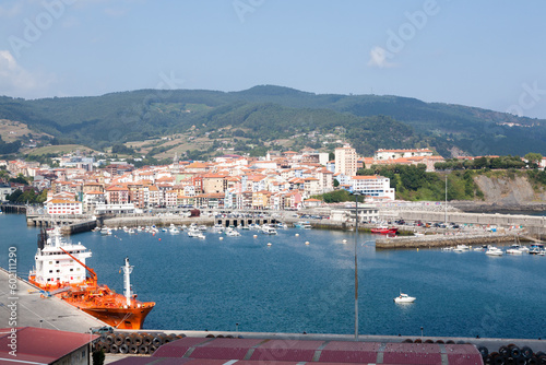 Bermeo harbour and settlement view, Spain photo