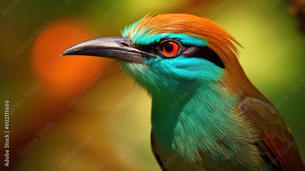 Turquoise-Browed Motmot. Generative AI Turquoise-Browed Motmot. Generative AI