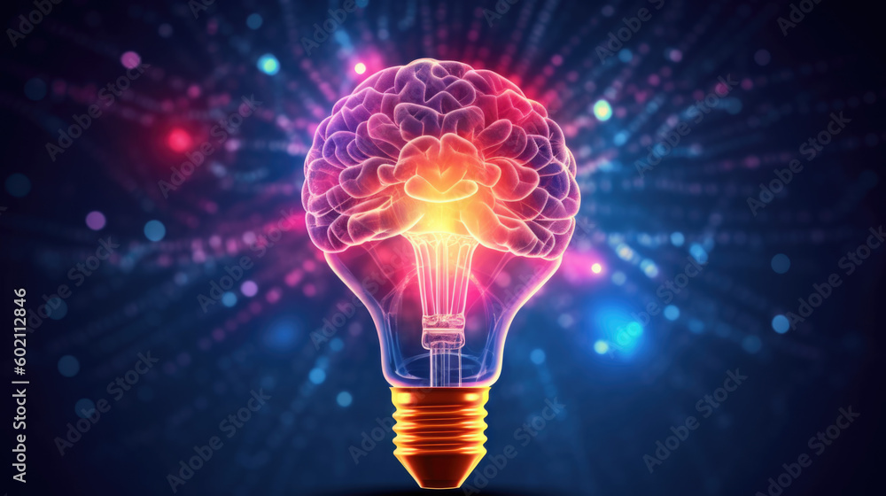 Light bulb and smart brain inside and network connection Light bulb and smart brain inside and network connection