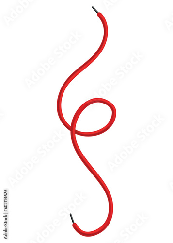 Red lace shoes. Scheme of tying shoelaces. Icon with tied shoelace isolated on white background. Lace option, how to lace up shoes