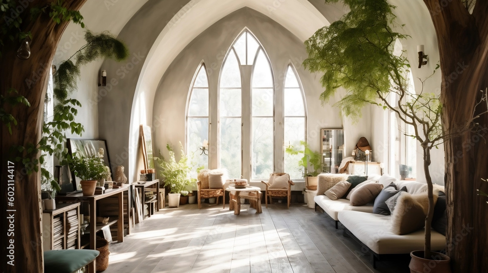 Living room like cathedral