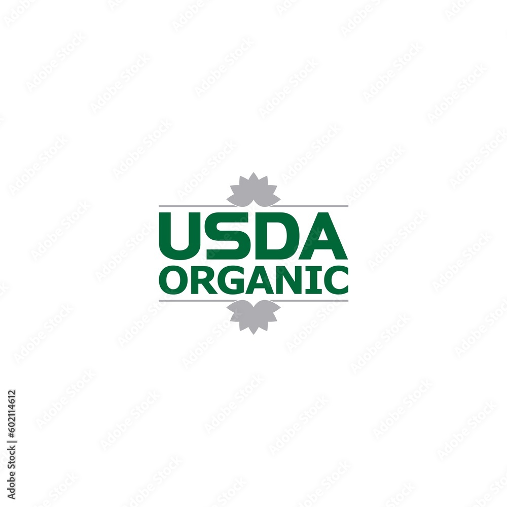 USDA organic certified stamp symbol no GMO icon isolated on white background USDA organic certified stamp symbol no GMO icon isolated on white background