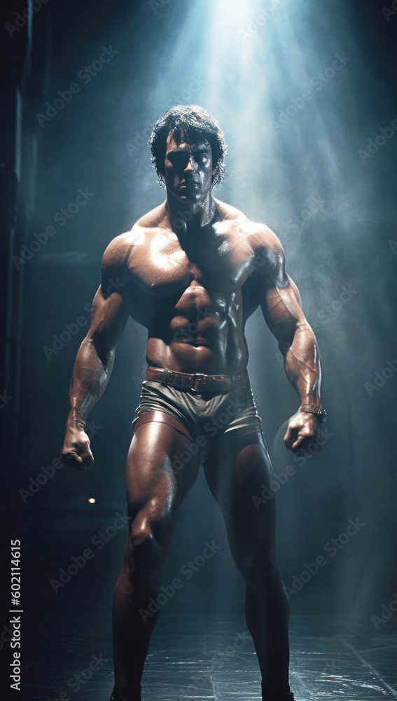 Photo realistic illustration of a fantasy warrior, wrestler, martial artist. Anatomy and lighting reference. Generative AI.