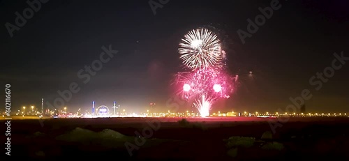 Footage of the fireworks on the new year eve. Celebration