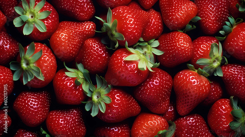 Background image of strawberries, top view.