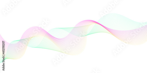 Abstract colorful lines background. Blending gradient colors. Digital frequency track equalizer. Abstract frequency sound wave lines and twisted curve lines background. Vector illustration.