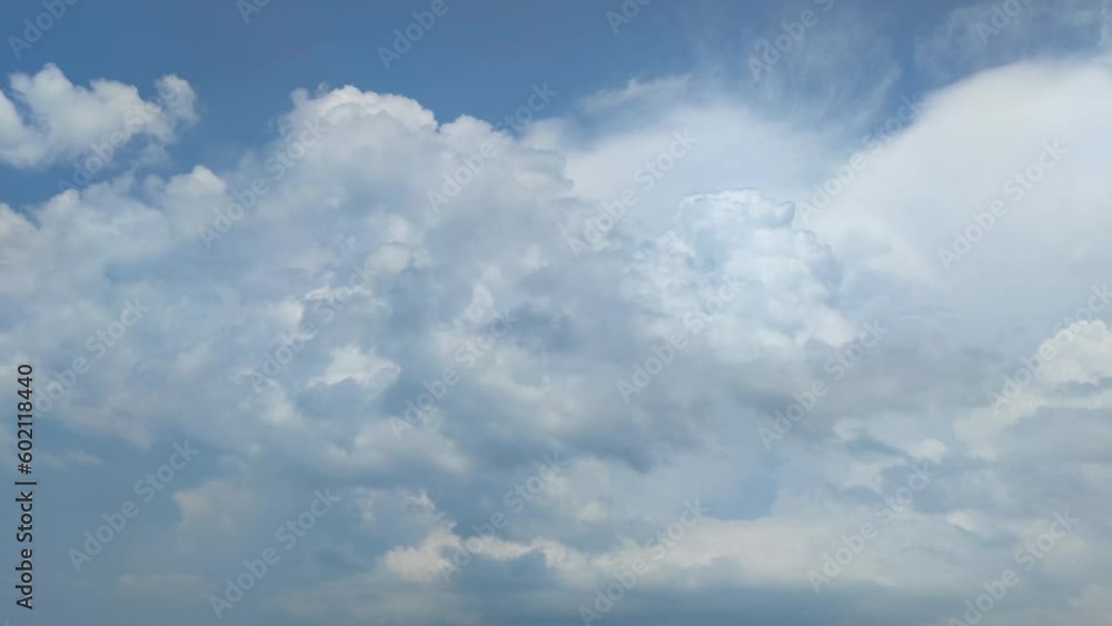 4K resolution time lapse video of white cumulus clouds moving on blue sky in a sunny summer day. Copy space for your text. Weather forecast theme. 4K resolution time lapse video of white cumulus clouds moving on blue sky in a sunny summer day. Copy space for your text. Weather forecast theme.