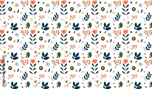 Modern Seamless Floral Pattern Vector Decoration for wall, textile, fashion, and fabrics printing  © Habibur