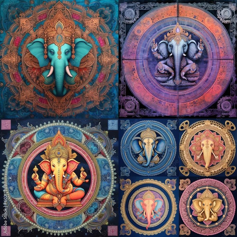 Mandala, Ganesha with Generative AI