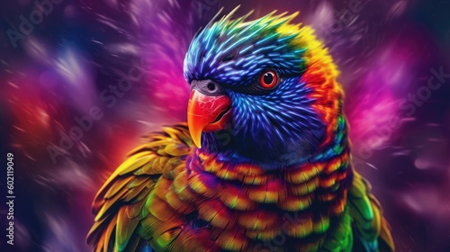 Rainbow Lorikeet. Generative AI © piai