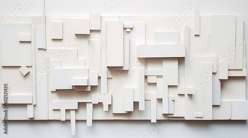 Suprematism Style White-on-White Painting - Generative AI Crafted Stock Photo photo