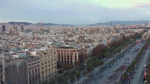 Barcelona Skyline from Paseo de Colon photo