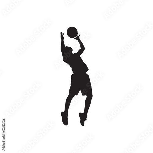 basketball player silhouette - vector illustration