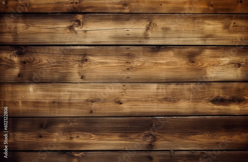 Wooden planks as a wall background texture, in the style of dark brown, antique look of wooden plank seamless texture. Generative Ai.