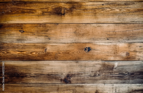 Wooden planks as a wall background texture, in the style of dark brown, antique look of wooden plank seamless texture. Generative Ai.