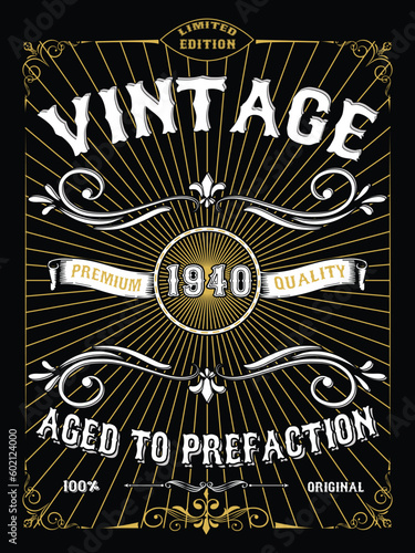 Typography t-shirt design, Vintage premium 1940 quality to perfection 100% original