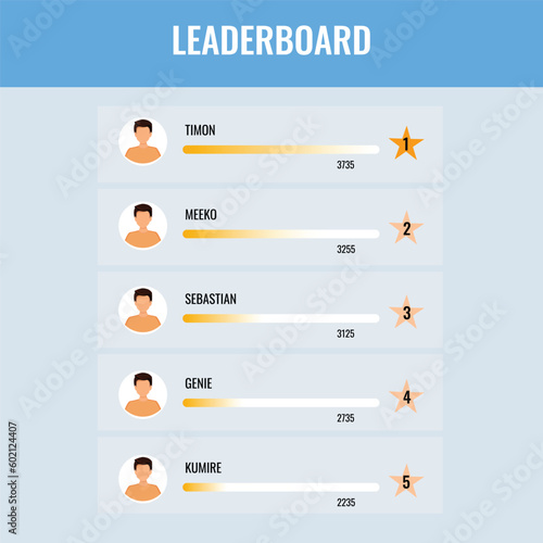 Colorful Game leaderboard with abstract background