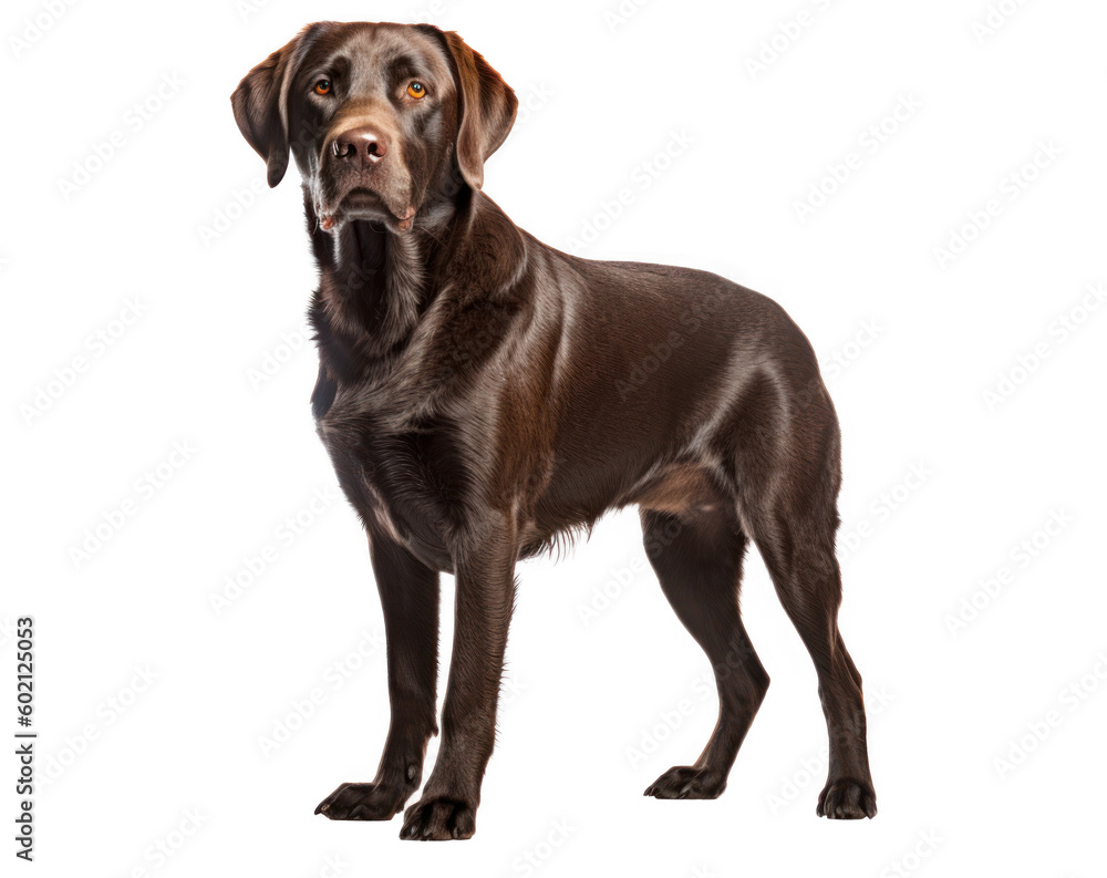 Labrador Retriever, Dark Brown, Isolated on Transparent Background, AI Generative