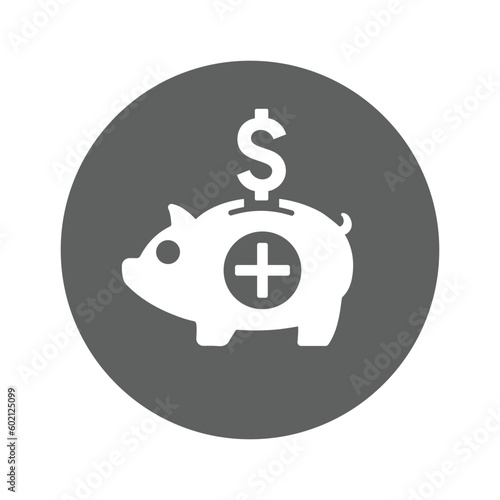 Save money, piggy bank icon.