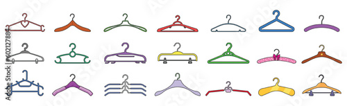 Hanger isolated color set icon. Color vector set icon cloth equipment. Vector illustration hanger on white background.