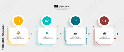 Four steps business infographics template 